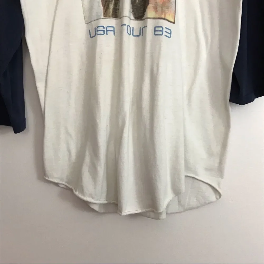 Vintage 80s 1983 Robert Plant USA Tour Tshirt Tee Mens Sz Large Screen Stars